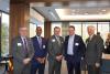 Tom Bonner, Tony Gay, Mark Hass, and Bill Patterer from event sponsor PECO/Exelon Company along with Main Line Chamber of Commerce's president and CEO Bernie Dagenais 