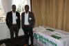Main Line Chamber of Commerce ambassadors Keith Greene and Mejire Arijaje from event sponsor Minuteman Press 