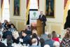 Main Line Chamber of Commerce's President and CEO Bernard Dagenais welcoming members to the 2018 Inspirational Breakfast at Valley Forge Military Academy & College 
