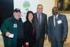 Former Eagles General Manager and Ronald McDonald House founder Jim Murray with  Ronald McDonald House CEO Susan Campbell , keynote speaker Ron 