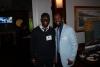 Main Line Chamber of Commerce's YP Committee Mejire Arijaje from Minuteman Press with Christian Hicks from event sponsor Penn State Great Valley