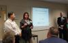 Shannon Maria Jones ,Sales & Marketing Manager and  Tommy Brower, Director of Operations from refreshment sponsor Cuisine 365 presents their offerings  to business leaders of the Main Line