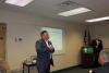 Raymond Keough from endorsed provider of the Chamber, USI Affinity, telling the business leaders of the Main Line about their different policy offerings 