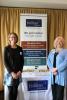 Georgette Klotz and MLCC Board Chair Kim Landry from event sponsor Hollister Creative with their amazing display table 